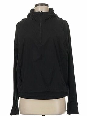 Athleta Black Half-Zip Hooded Pullover
